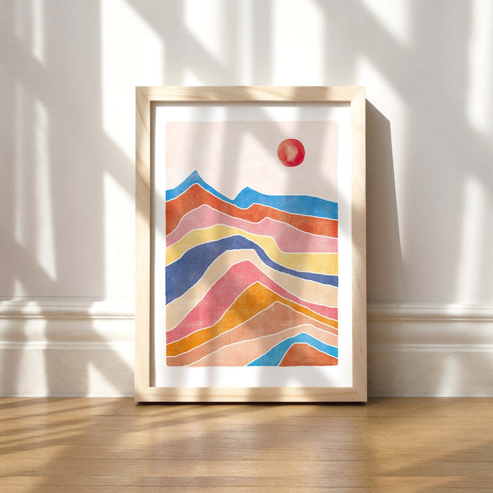 Paperlandscape Kunstdruck Kunstdruck DIN A4 Bunte Landschaft bei Nauli and Stories