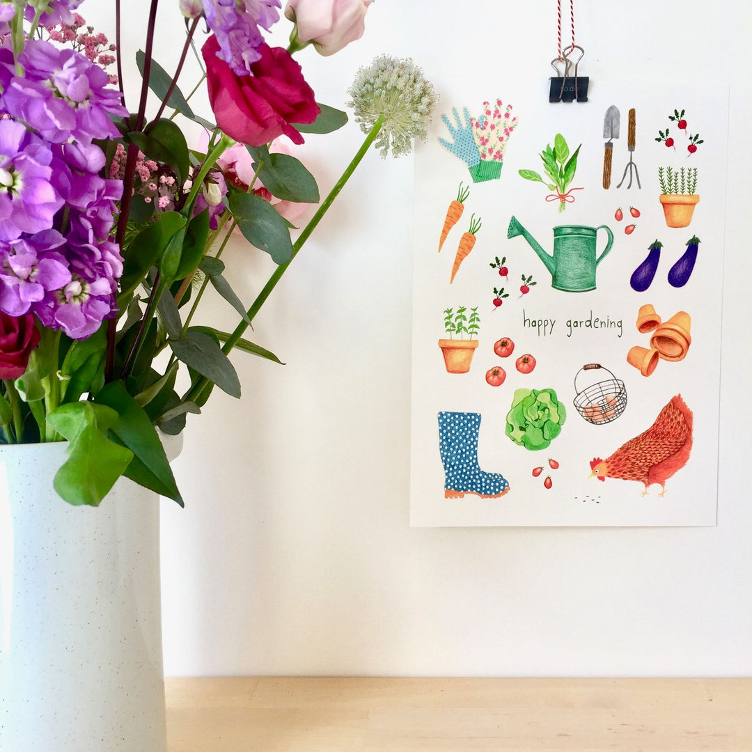 Pink Cloud Studio Kunstdruck Gärtnern - Kunstdruck bei Nauli and Stories