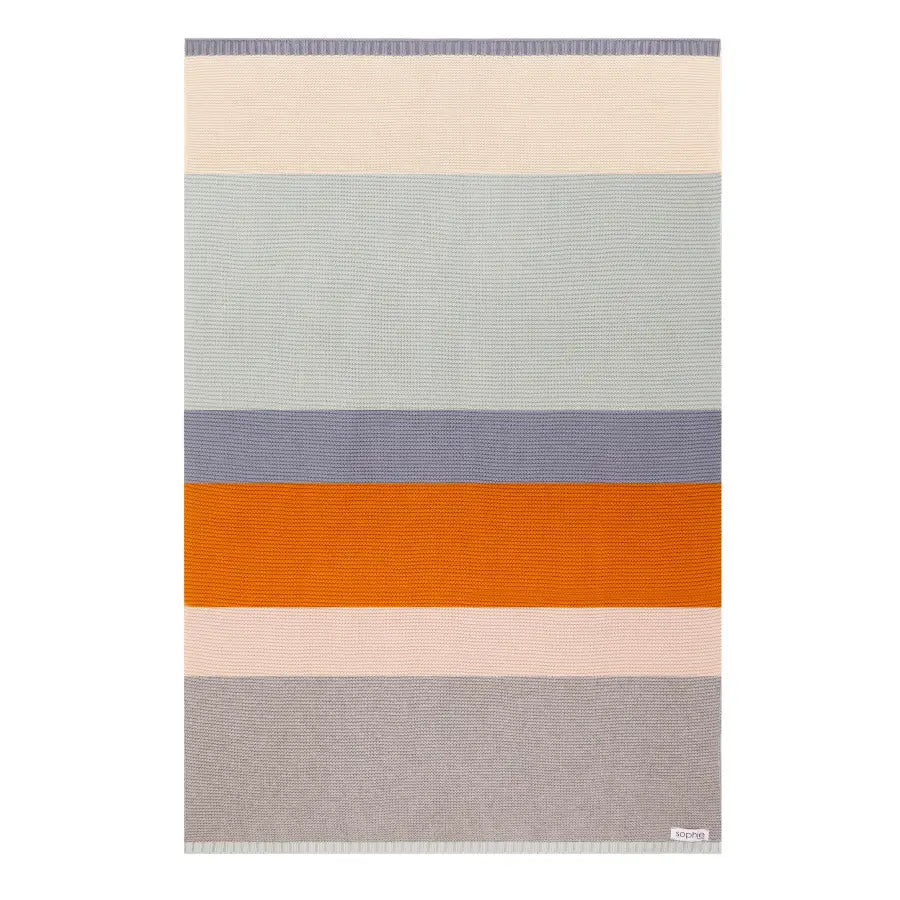 Sophie Home Babydecke Babydecke aus Baumwolle grau, blau, ocker bei Nauli and Stories