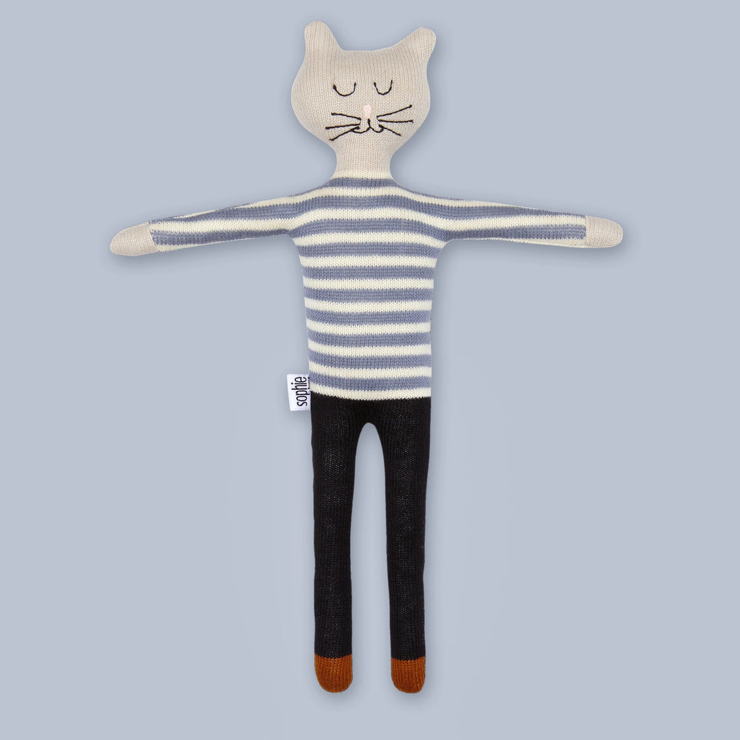 Sophie Home Kuscheltier Gestrickte Katze | Stofftier aus Baumwollgarn bei Nauli and Stories