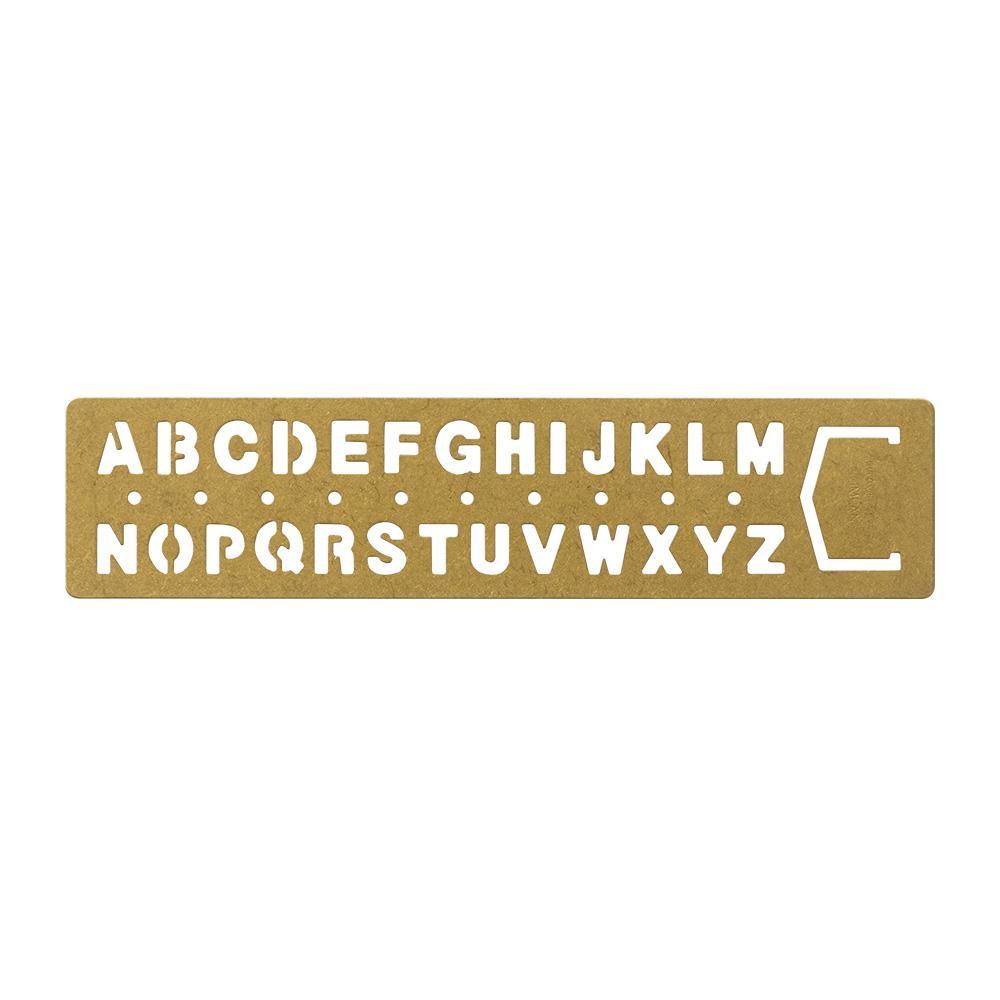 Traveler's Company Schablone Brass Bookmark Template Alphabet bei Nauli and Stories