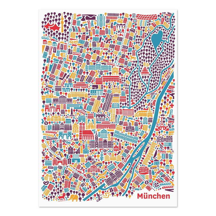 vianina Poster München Stadtplan - Poster bei Nauli and Stories