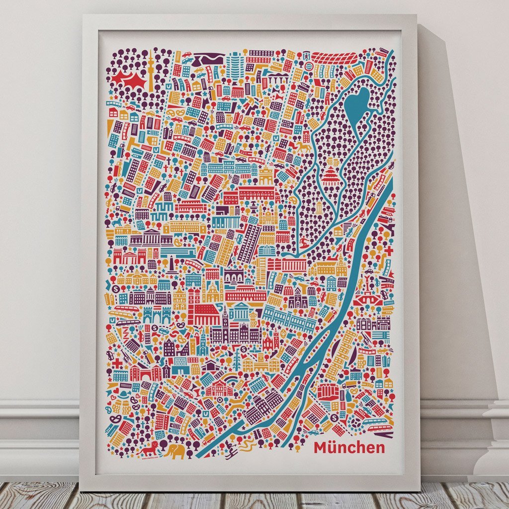 vianina Poster München Stadtplan - Poster bei Nauli and Stories