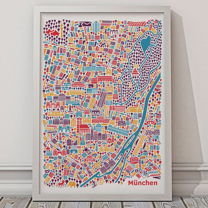 vianina Poster München Stadtplan - Poster bei Nauli and Stories